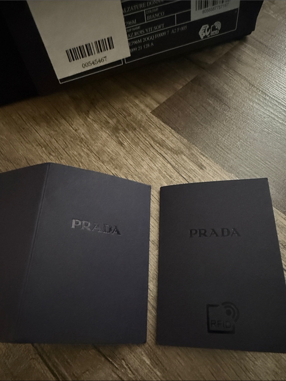 Prada Calzature Donna White Sneakers EU 37 (US 6.5) w/ Box & RFID Card - Picture 5 of 5